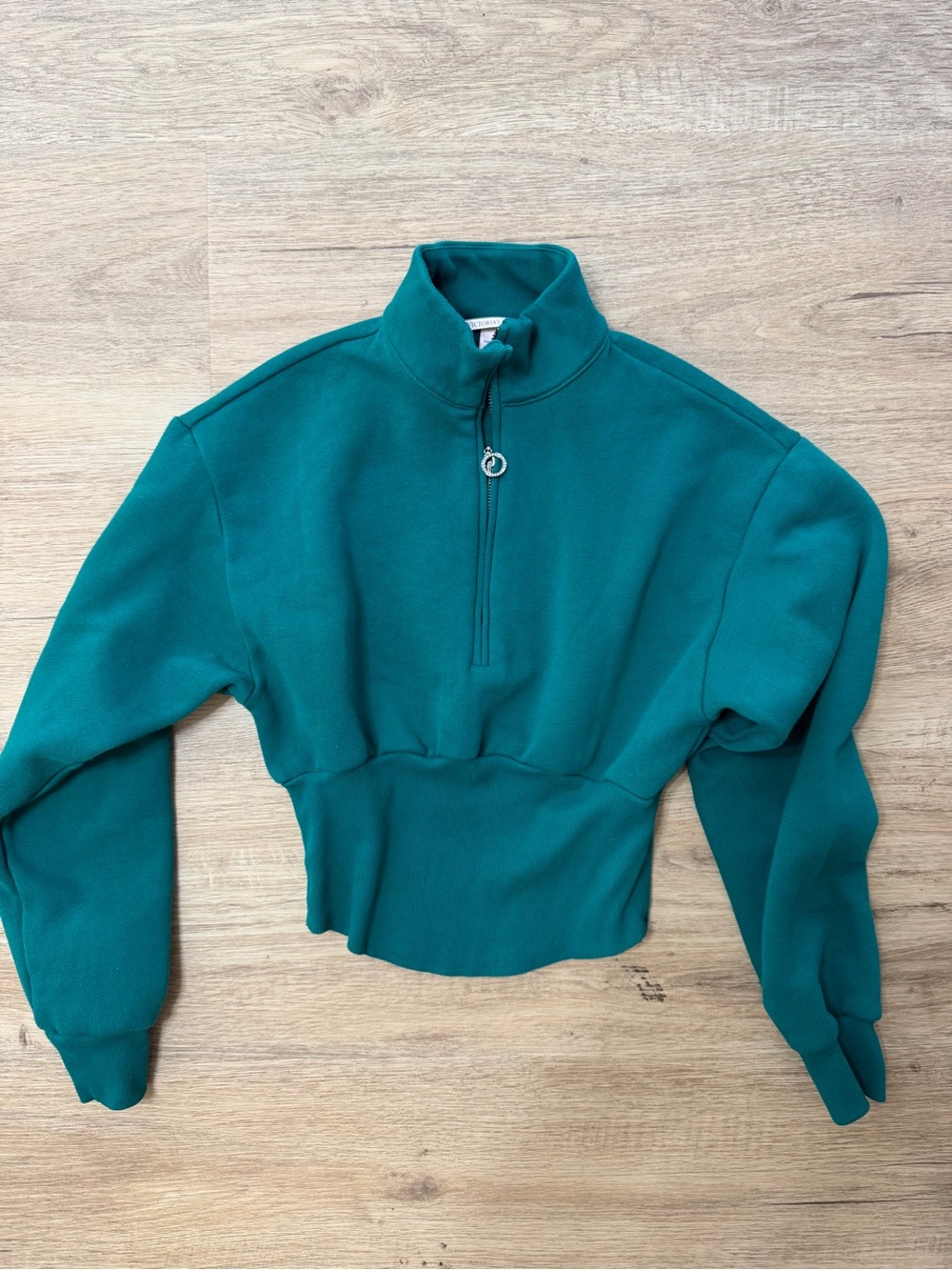 Victoria's Secret Cotton Fleece Corset Half-Zip Mock Neck Pullover Size S/P